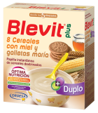 Papilla 8 Cereals Plus Duplo with Honey and Cookies