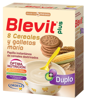 Papilla Plus Instant Duplo of 8 Cereals Galleta Maria