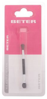 Double eye shadow applicator, foam and pony hair