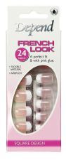 Square Pink Nail French Manicure