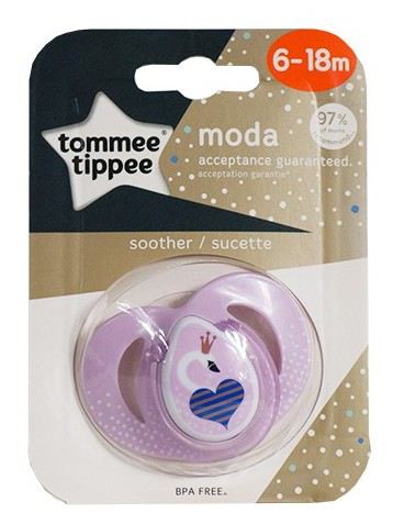 Tommee Tippee Fashion Pacifier Assorted Colors 6-18 Girl