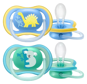 Animal Ventilated Pacifiers +18 Months 2 Units