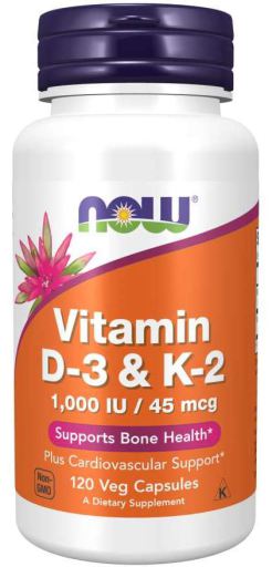 Vitamin D-3 and K-2 120 Capsules
