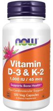 Vitamin D-3 and K-2 120 Capsules