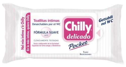 Chilly Delicate Pocket Intimate Wipes Soft Formula 12 Units