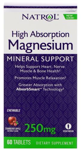 Magnesium High Absorption 250 mg Cranberry Apple 60 chewable tabs