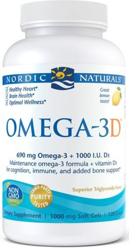 Omega-3D 690 mg Lemon 120 Softgels