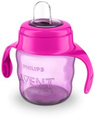 Infantile Glass with Pink Soft Mouthpiece 200 ml