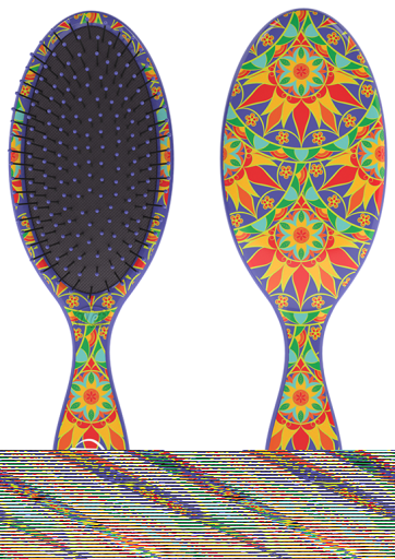 Orange Mosaic Oval Brush