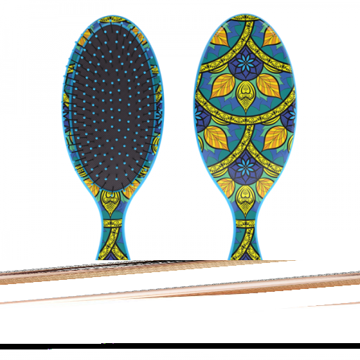 Blue Mosaic Oval Brush
