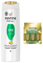 Pro-V Suave y Liso Shampoo 360 ml + Rescue Ampoules 1 Min 3 x 15 ml
