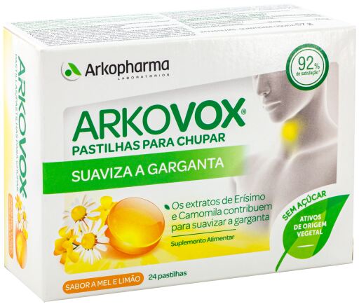 Arkovox Soothes the Throat Honey and Lemon Flavor 24 Tablets