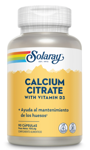 Solaray Calcium Citrate with Vitamin D3 90 Caps