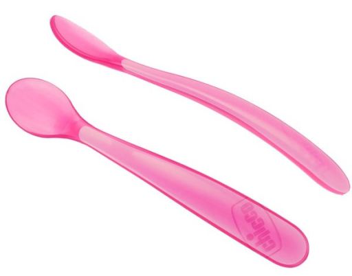 Pink Soft Silicone Spoon 6m + 2 Units