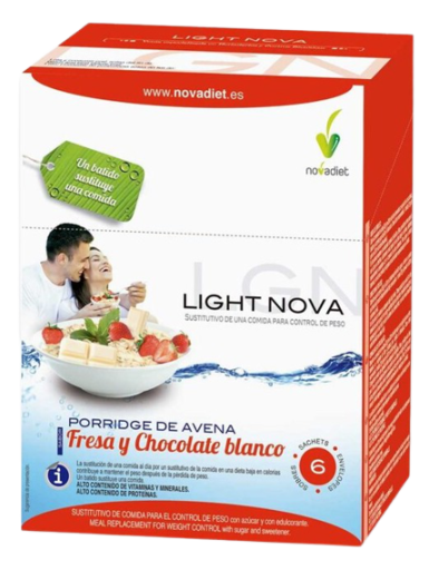 Novadiet Light Nova Porridge with Oats and Strawberry 6 Envelopes