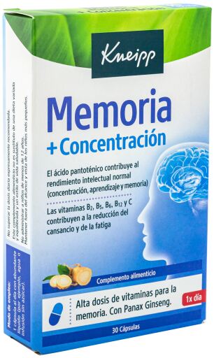 Kneipp Memory and Concentration 30 Capsules