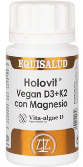 Equisalud Holovit Vegan D3 & k2 with Magnesium 50 Capsules
