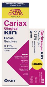 Kin Cariax Gingival Mouthwash 500 ml + 100 ml and Toothpaste 100 ml
