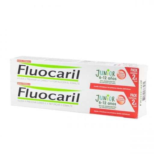 Fluocaril Junior Red Fruits Toothpaste 2 x 75 ml