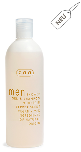 Ziaja Men Shower Gel and Shampoo Mountain Pepper 400 ml