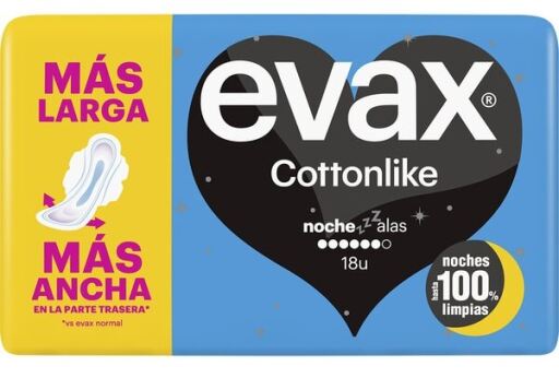 Evax Cottonlike Night Pads with Wings