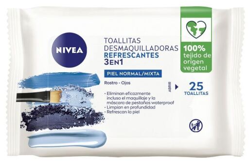 Nivea 3 in 1 Refreshing Makeup Remover Wipes 25 Units