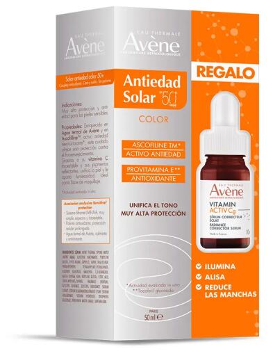 Av&egrave;ne Anti-aging Sunscreen with Color SPF 50 50 ml + Serum 10 ml