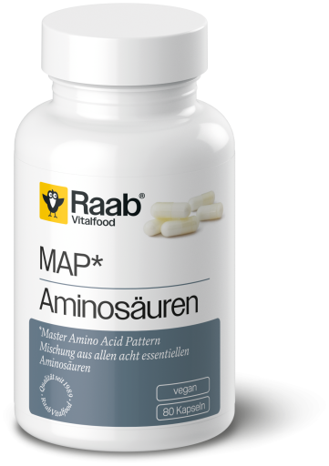 Raab Vitalfood Map Amino Acids 600 mg 80 Vegan Capsules