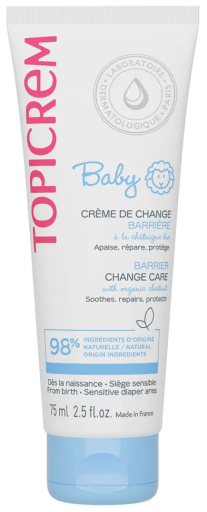 Topicrem Baby Diaper Changing Cream Barrier Action 1 Tube 75 ml