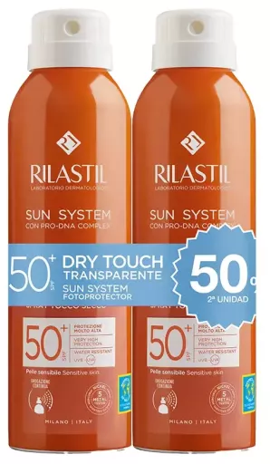 Rilastil Sun System Spf50+ Dry Touch Transparent Spray Pack 2 X 200 ml