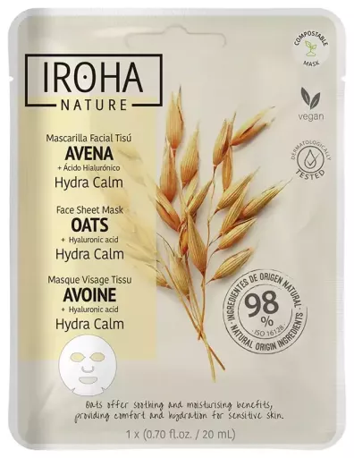 Iroha Oatmeal Facial Tissue Mask 1 Unit