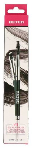 Beter Double Brush for Eyebrows and Eyelashes, Synthetic Hair, Size N8