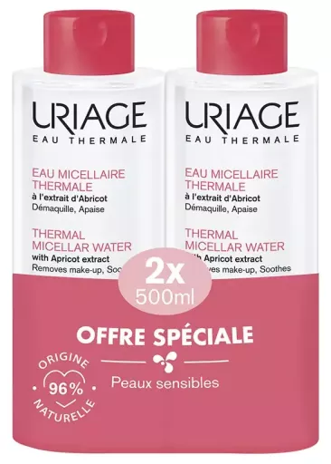 Uriage Thermal Micellar Water for Sensitive Skin 2 x 500ml Pack